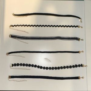 Black Adjustable Partly Elastic Choker